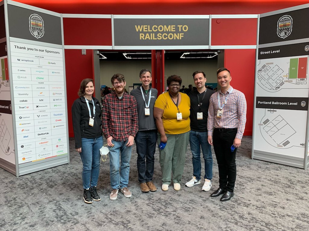 RailsConf 2022 Fountain Engineering Team Photo